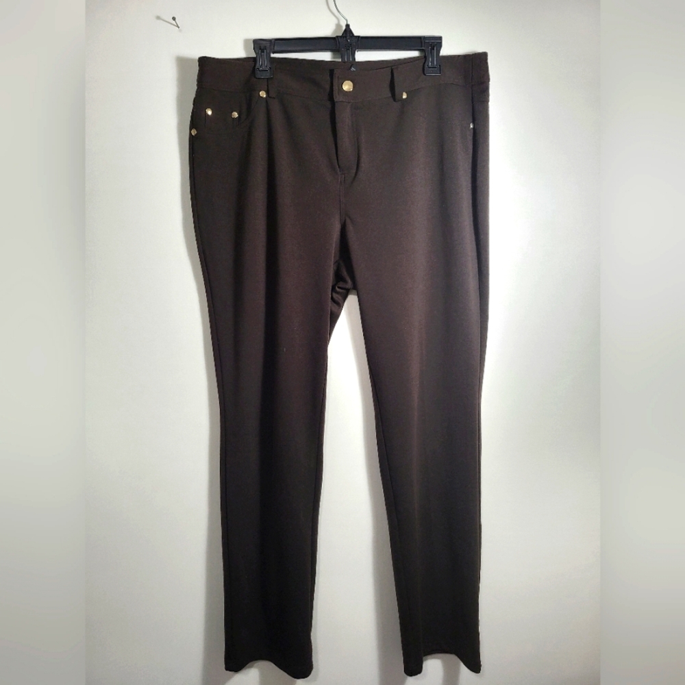 Grace Elements brown dressy slacks women's 16 #2114